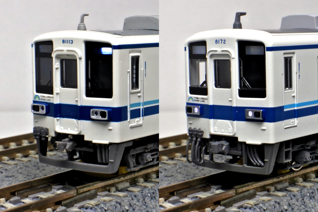 東武8000系_マイクロエース・KATO前面比較2 東武8000系_マイクロエース・KATO前面比較2